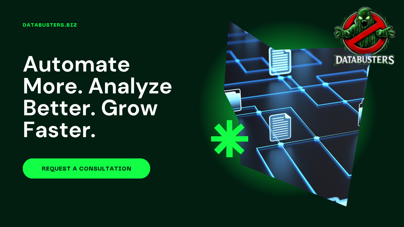 Databusters - Automate More. Analyze Better. Grow Faster. Request a consultation.